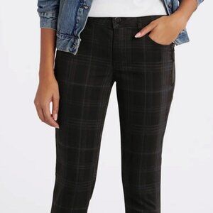 Democracy Martie Ab Solution Printed Side Zip Detail Skinny Pant - NWT - Plaid
